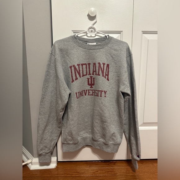 Champion Tops - Indiana University Champion Grey Authentic Athletic Wear Crewneck